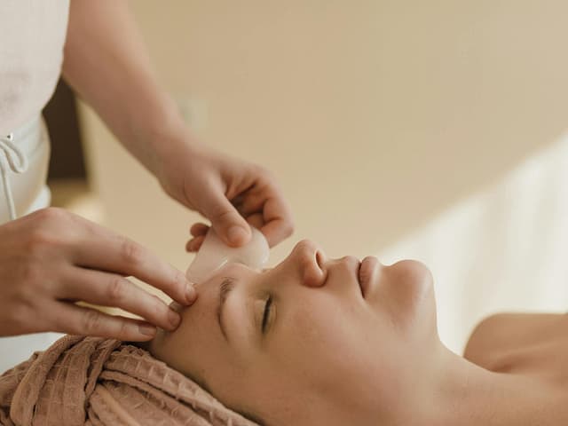 woman in facial massage
