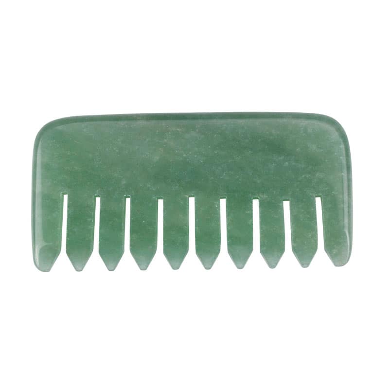 Straight aventurine jade gua sha scalp comb
