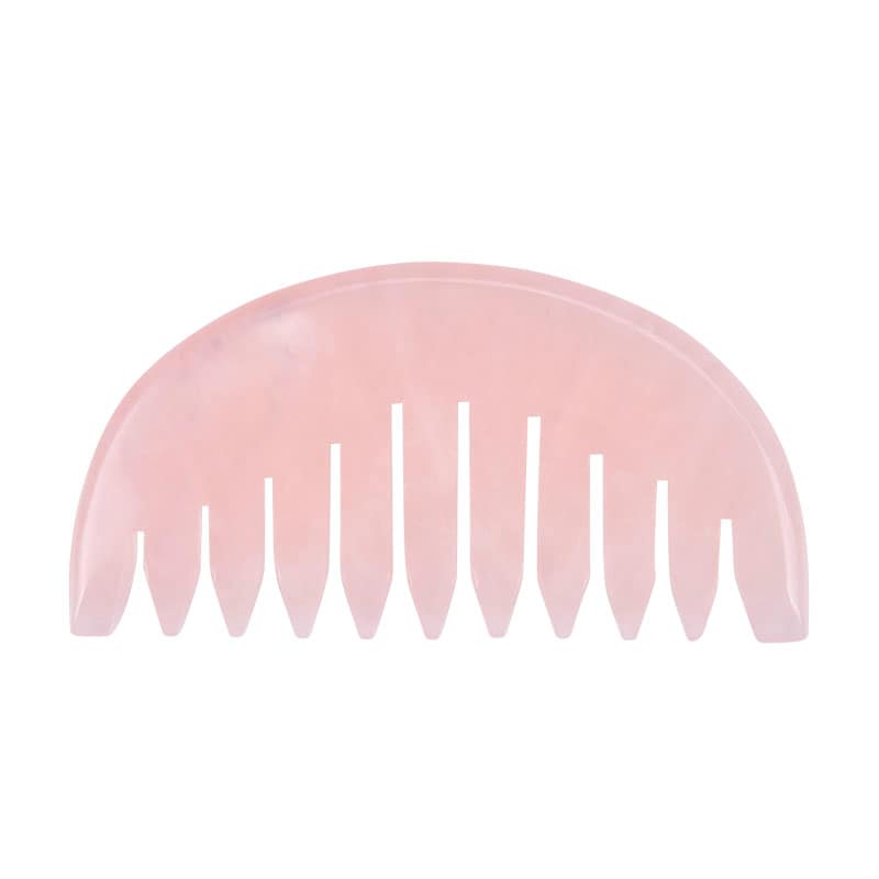 rose quartz gua sha scalp comb Round shape