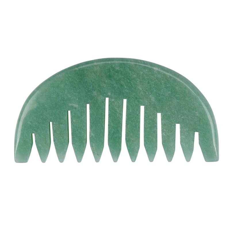 Green aventurine gua sha scalp comb Round shape