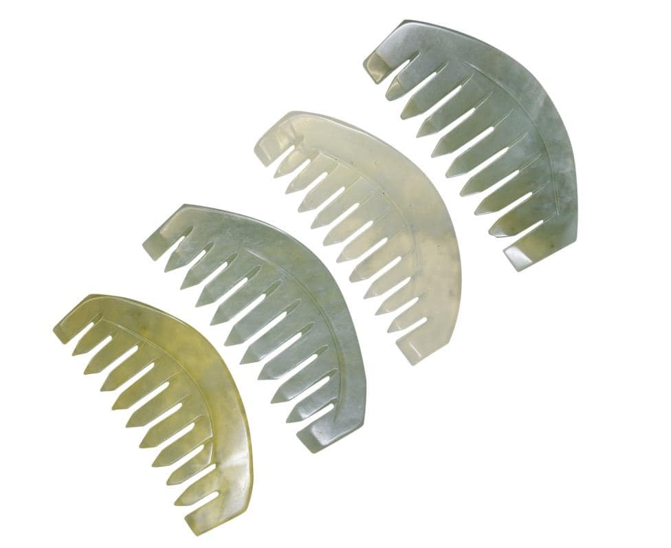 Round xiuyan jade gua sha scalp comb