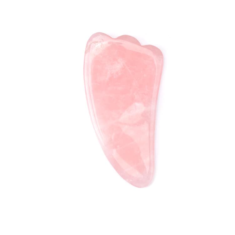 Rose quartz gua sha horn shape